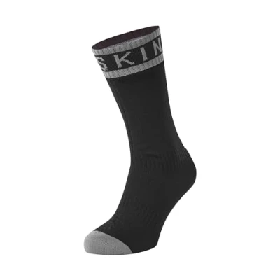 Image of SEALSKINZ Unisex Scoulton Waterproof Warm Weather Mid Length Sock With Hydrostop, Black, S EU