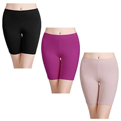 Image of wirarpa Ladies Safety Boxer Shorts Cotton Anti Chafing Underwear 3 Pack Women&#039;s Boy Leggings for Under Dresses Multicolored Size L