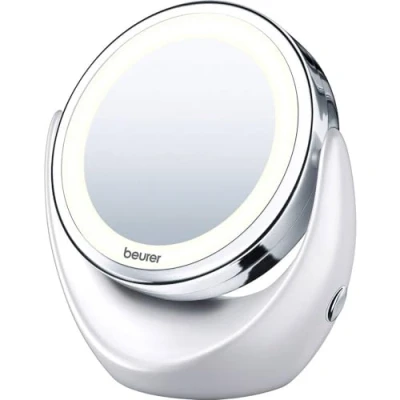 Image of Beurer BS49 Illuminated Vanity Mirror, Rotatable Make Up Mirror With Normal And 5x Magnification, Battery Operated LED Cosmetic Ideal For Or Shaving