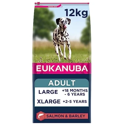 Image of Eukanuba Complete Dry Dog Food for Adult Large and Giant Breeds with Salmon Barley 12 kg