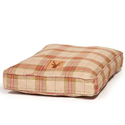 Image of Danish Design Newton Moss Orange Brown Check Dog/Puppy Box Duvet Cover Large
