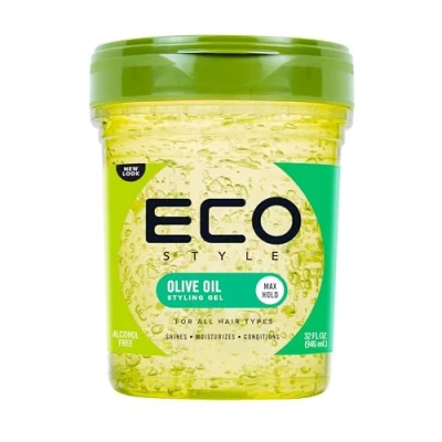 Image of Eco Style Olive Oil Styler Hair Gel, Hydrate and Style, Alcohol Free, Green 946 ml (Pack of 1)