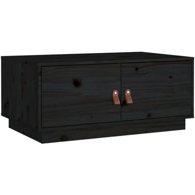 Image of vidaXL Coffee Table Black 80x50x35 cm Solid Wood Pine