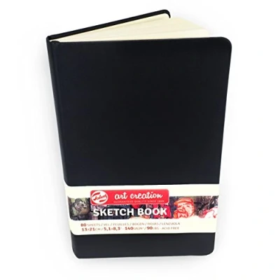 Image of Royal Talens Art Creation Hardback Sketchbook 80 Sheets 140gsm 13 x 21cm Black Cover