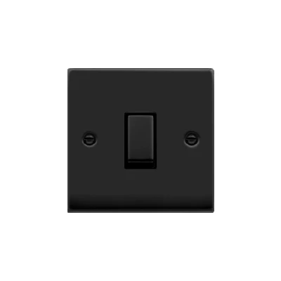 Image of Click Deco 1 Gang 10AX Intermediate Ingot Switch Matt Black Inserts
