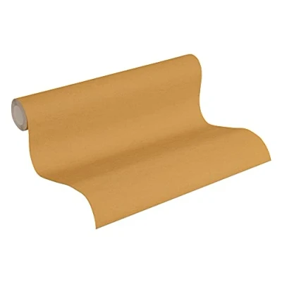 Image of A.S. Création Plain Wallpaper Cuba Non Woven 10.05 m x 0.53 Yellow Made in Germany 371784 37178 4