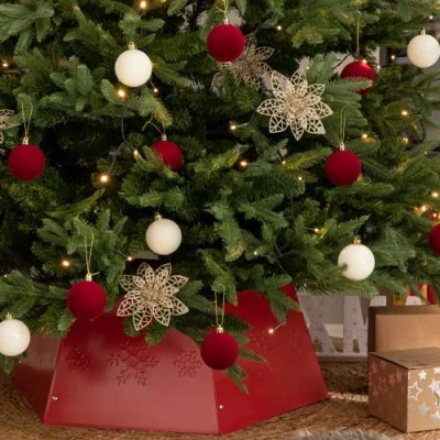 Image of Christmas Tree Collar Metal Skirt (Red)