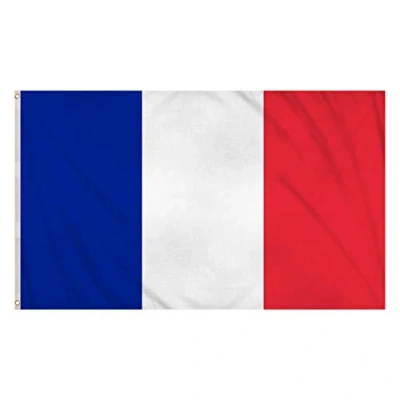 Image of Henbrandt Large France Flag Blue, Red and White Tricolour French World Cup Six Nations Decoration Double Sided Banner European Flags 5FT x 3FT with Eyelets