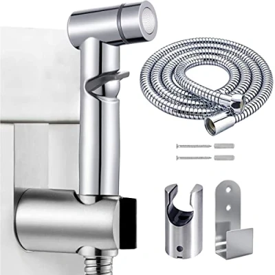 Image of Handheld Bidet Sprayer Kit, Toilet Head Bathroom Cloth Diaper Washer with 59 inches Shower Hose and Hand Holder for Personal Hygiene, Cleaning, Pet Bath