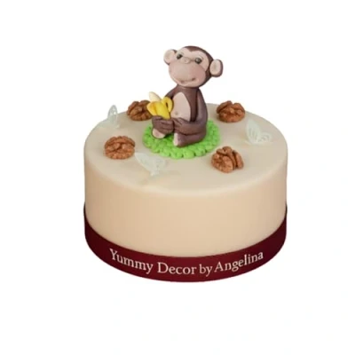 Image of Edible MONKEY Set Birthday /christening/ Baby Shower Handmade Sugarpaste Cake Topper Decoration