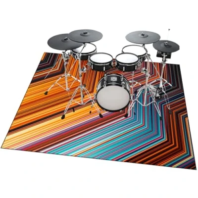 Image of 200 x 180 cm Drum Carpet Rug Non Slip, Mat Soundproof Mat, Professional Carpet, Rugs Slip Blanket for Electronic Jazz Kit Bass Snare and Other Musical Instrument