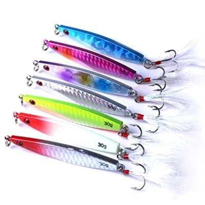 Image of CENPEK 7 Pcs Fishing Lures Set, Baits Kit Spinner Hard Bait Artificial Floating for Salmon Trout Lure With Treble Hooks