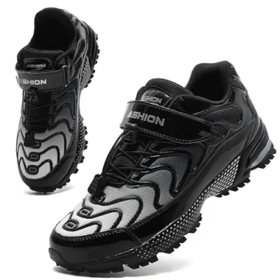 Image of Boys Trainers Kids Shoes Breathable Lightweight Sneakers Athletic Sport Running Shoes(Black Gray,38EU)