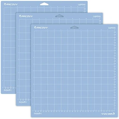 Image of RANCOVY Cutting Mat for Cricut Maker 3/Maker/Explore 3/Air 2/Air/One Light Grip Adhesive Quilting 12&quot;x12&quot; Blue 3 Pack