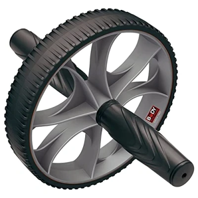Image of Body Sculpture Abdominal Exerciser Football Exercise Wheel, Black/Grey