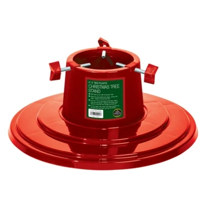 Image of Garland 4&quot; / 5&quot; Plastic Christmas Tree Stand Red