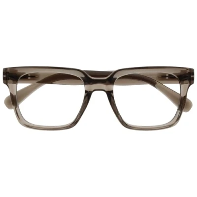 Image of OPULIZE ERA Blue Light Glasses Clear Lens Anti Reflective and Glare UV400 Protection Oversized Frame Computer Screen Transparent Grey Men Women +0.00