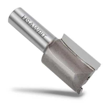 Image of hsawbit Straight 2 Flute Router Cutter 1/2 Inch Shank, 20mm Cut Diameter &amp; 30mm Length, Flush Trim Bit for Woodworking