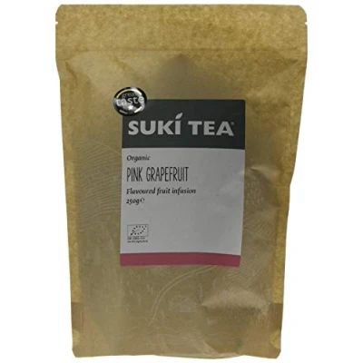 Image of Suki Tea Pink Grapefruit 250g Pack of Loose Fruit Infusion Apple, Citrus, &amp; Pineapple Tart and Crisp Caffeine Free Great Taste Brews in 3 6 Minutes