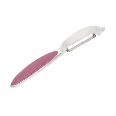 Image of Wiltshire Colour Rush Swivel Peeler, Chrome Plated, Anti Slip Comfortable Soft Grip Handle, Sharp Stainless Steel Blade, Potato Fruit, Carrot, Apple, Heavy Duty &amp; Durable, Pink, 16.5x2.2x1.8cm
