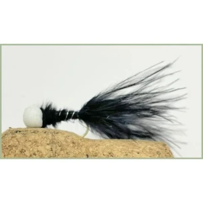 Image of 6 Pack of Barbless Black Booby trout Fishing Flies, Size 10 Lures for rainbow