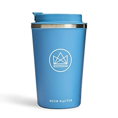 Image of Neon Kactus Insulated Coffee Cup Travel Double Wall for Hot &amp; Cold Drinks Reusable Cups with Lids Fully Leakproof, Dishwasher Safe, Eco Friendly Super Sonic, 12oz