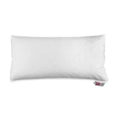Image of HOMESCAPES Duck Feather Euro Continental Pillow 40cm x 80cm (16″x32″) Luxury Natural Hypo Allergenic European Pillows Medium Support 100% Cotton Casing RDS Certified.
