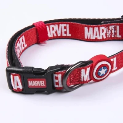 Image of Cerdá for Fan Pets Dog Collar with Marvel Motifs Printed Made of 100% Polyester, Durable Fabric and Small Metal Pendant Officially Licensed by