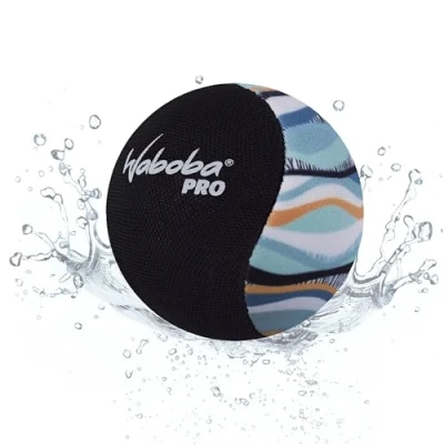Image of Waboba AZ 101 WS Pro Bouncing Ball Water Proof Beach Toys, Pool Games for Kids &amp; Adults, Outdoor Fun Abstract Art (5.6cm), Wavey Stripes, One Size