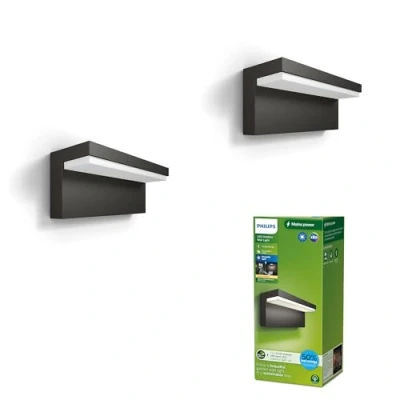 Image of Philips LED Bustan Wall Light Ultra Efficient 3.8W 2700K Anthracite HV