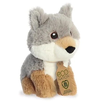 Image of Aurora, 35077, Eco Nation Mini Wolf, 5In, Soft Toy, Multi Coloured