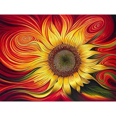 Image of OWN4B Cross Stitch Kits Stamped, Beautiful Sunflower Printed Pattern 11CT 14.2x18.1 inch DIY Embroidery Kit (Sunflower)