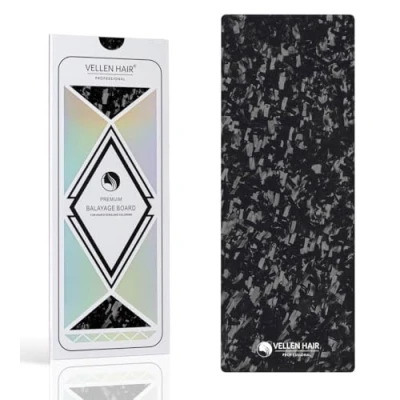 Image of VELLEN Hair Professional Carbon Fiber Foil/Balayage Board, Extra Light Color board (Forged Black, 5.1&quot; x 13.8&quot; inch)
