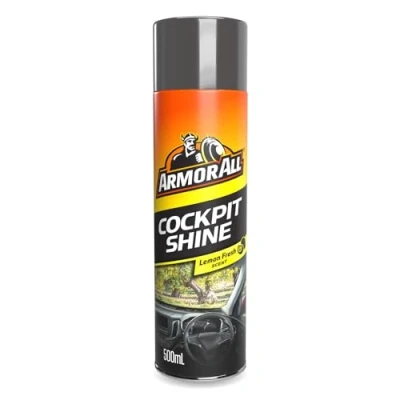 Image of Armor All, Cockpit Shine Car Interior Cleaner 500ml, Vanilla, Cleans and Restores Dashboards Trims, Anti Static Formula, Suitable for Plastic, Rubber Vinyl, Ideal Detailing, Made in UK