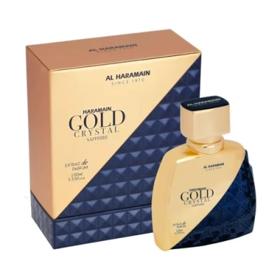 Image of Al Haramain Gold Crystal Sapphire Extrait de Parfum 100ml Luxury Arabian Perfume Spray Unisex Musk Fragrance