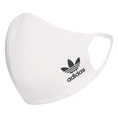 Image of adidas Originals Standard Face Covers 3 Pack, White/Black, X Small/Small