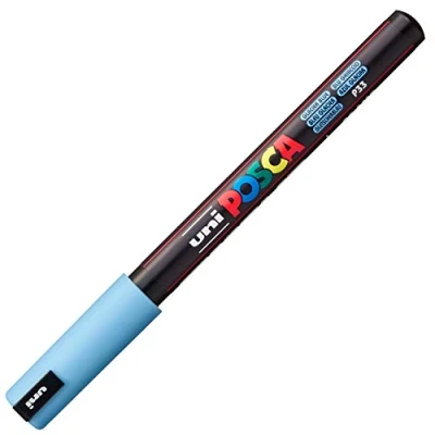 Image of Uni ball 181741 POSCA Marker with Extra Fine Nib 0.7 mm Line Width Glacier Blue