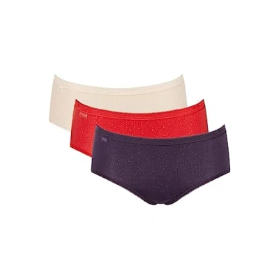 Image of Basic+ Midi 3 Pack Briefs Nude/Red/Purple Red S 10