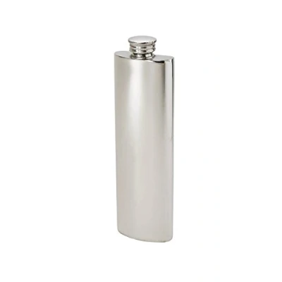 Image of Wentworth Pewter Plain Kidney Flask,Hip Flask, Spirit Purse 3oz Capacity