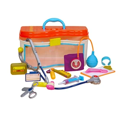 Image of B toys Wee MD Toy Doctor Set Pretend Play Deluxe Playset with Lights and Sounds BPA Free Medical for Kids 18 months + (14 Pcs)