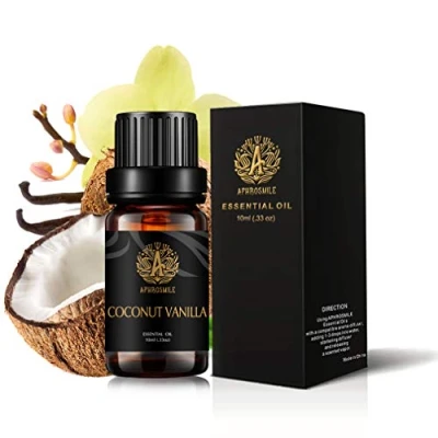 Image of Coconut Vanilla Essential Oil for Humidifier, Therapeutic Grade Scented Oil, 100% Pure Aromatherapy Fragrance Diffuser 0.33oz 10 ml