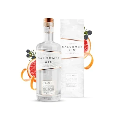 Image of Salcombe Gin ‘Start Point’ 70cl + Premium GIFT BOX 44% ABV British Coastal Classic London Dry Red Grapefruit, Macedonian Juniper Vegan 1% Donated to the Oceans Distilled in