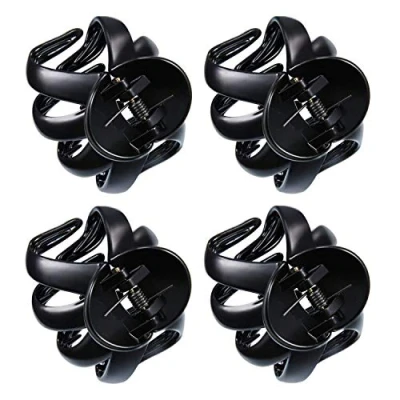 Image of Hair Claw Clips for Women, 4 PCS Large Grips Woman&#039;s Thick Hair, Non Slip Barrette Ponytail Holder Clamps Accessories Women Ladies Girls Black 5 * 8cm