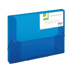 Image of Q Connect Elasticated Folder 25mm A4 Blue KF02307