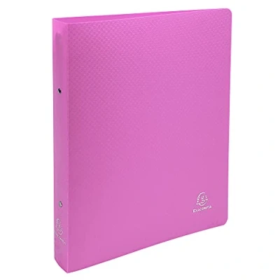 Image of Exacompta Ref. 54694E Set of 5 semi rigid OPAK binders 2 round rings diameter 30 mm Spine 40 External dimensions: 32 x 26.8 cm A4 Maxi file format Colour: pink