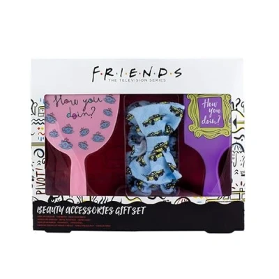 Image of Paladone Friends Beauty Accessories Gift Set Includes Makeup Hair Band, Paddle Brush, and Hand Held Mirror Officially Licensed Merchandise, Multicolored
