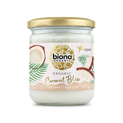 Image of Biona Organic Coconut Bliss, 400g 100% Creamy Butter from Whole Coconuts Source of Fibre For Spreads, Alternatives &amp; Cooking Dairy Free Vegan