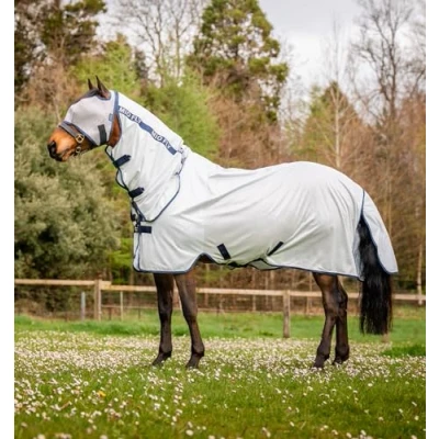 Image of Horseware Ireland Amigo Mio Fly Rug Full Neck 5&#039;6&quot; Lunar Rock/Navy