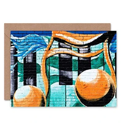 Image of Wee Blue Coo GRAFFITI MUSIC NOTE PIANO BLANK GREETINGS BIRTHDAY CARD ART
