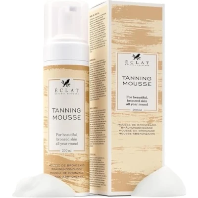 Image of E c l a t Tanning Mousse, Self Lotion with Aloe Vera, Vitamin &amp; Caffeine, For Beautiful Bronze Skin, Natural Golden Glow, Easy Application, Lightweight, 200ml